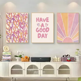 3er Aura Rosa Poster Set - Aesthetic Kunstdrucke & Inspirierende Zitate Premium Bilder, Moderne Ohne Rahmen Schlafzimmer Wandbilder Wanddeko (50x70 cm,#01)
