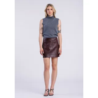 Lederrock FREAKY NATION "Skirt-FN", Damen, Gr. XXL(44), bordeaux, Oberstoff: 100% Leder; Futter: 100% Polyester, Röcke Lederrock