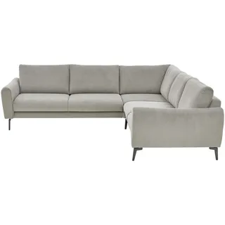 Beldomo Style Ecksofa , Grau , Textil , Ottomane rechts, L-Form , 280x254 cm , Goldenes M , Fußauswahl, Stoffauswahl, seitenverkehrt erhältlich , Wohnzimmer, Sofas & Couches, Wohnlandschaften, Ecksofas