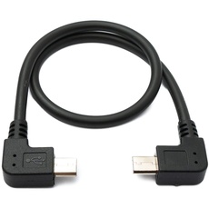 System-S USB 2.0 Kabel 30 cm Micro B Stecker zu Stecker Adapter Winkel in Schwarz