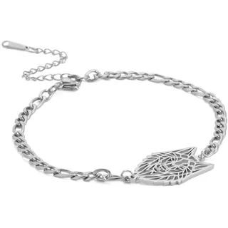 EUEAVAN Wikinger Tier Wolf Kopf Armband Wolf Liebhaber Hohl Vintage Armreif Wald Klassisches Amulett Keltische Natur Charm Schmuck Junge Herren, Ohne Edelstein. (SILBER)