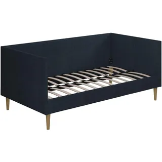 DHP Furniture Franklin Mid-Century Polster-Tagesbett Blau Leinen Einzelbett