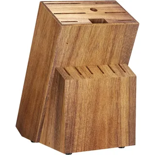 Dyaucwpo Messerblock Ohne Messer, Messerhalter Unbestückt mit 14 Schlitze, Universal-Messerblock aus Holz, Küche Messerhalter, Messerregal, Rutschfester Messerständer für Küchenmessern, Kiefer