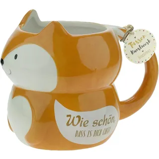 Die Geschenkewelt 46342 Figurentasse Fuchs, Dolomite, 50 cl, Geschenk-Tasse, Orange, 1 Stück (1er Pack)