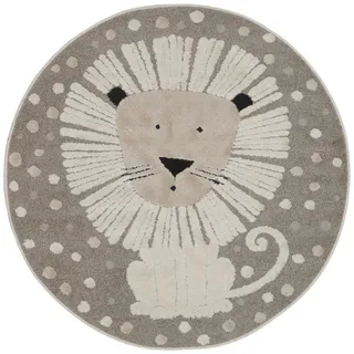 Ben'n'jen Kinderteppich , Grau , Textil , Tier , rund , ISO 9001, Bsci, Oeko-Tex® Standard 100, Made in Turkey , für Fußbodenheizung geeignet, in verschiedenen Größen erhältlich, pflegeleicht, leicht zusammenrollbar , Teppiche und Böden, Teppiche, Runde Teppiche