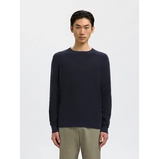 SELECTED HOMME Strickpullover »SLHROSS LS KNIT STRUCTURE CREW NECK NOOS«, blau
