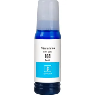 TECHTEK Tinte Ersetzt 104 (C13T00P240) Kompatibel mit [Epson] EcoTank ET-14100, EcoTank ET-1810, EcoTank ET-2400, EcoTank ET-2700, EcoTank ET-2710, E