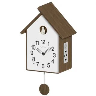 Kuckucksuhr aus Holz mit Lichtsensor LAVVU Cuckoo LCT4020 - Braun, Weiß