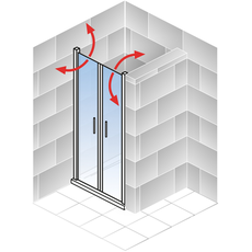 Bild von Garant Pendeltür Nische 90 x 200 cm chrom Echtglas EP8040641500011200