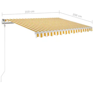 vidaXL Markise 350 x 250 cm gelb/weiß