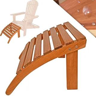CASARIA® Fußhocker Holz Outdoor wetterfest 160kg Belastbarkeit Holzstreben Garten Balkon Terrasse Adirondack Liege Stuhl Sonnenliege Braun Akazie - Braun