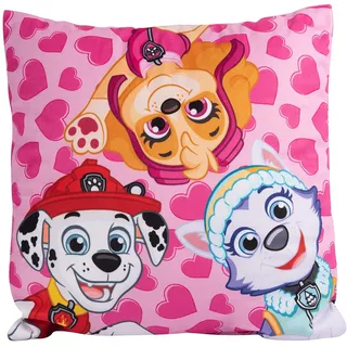 United Labels Paw Patrol Kissen – Girl's Time - Dekokissen Zierkissen Kopfkissen Rosa 30 x 30 cm