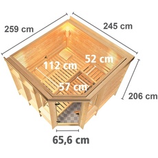 Bild von Sauna Marona 40mm Dachkranz + Ofen 9 kW Saunaofen ext. Steuerung