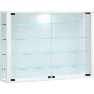 Mid.you Hängevitrine , Weiß , Holzwerkstoff , 4 Fächer , 83x60x18 cm , hängend , Wohnzimmer, Wohnwände, Hängeelemente