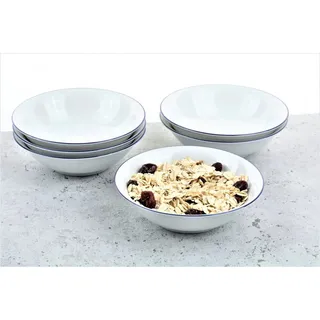 Retsch Arzberg Heike Blaurand Schälchen 13cm Set 6teilig für Müsli, Snacks Porzellan - weiss & blau