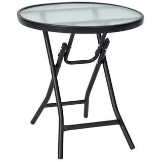 Costway Bistrotisch Ø 46 x 47 cm Transparent/Schwarz