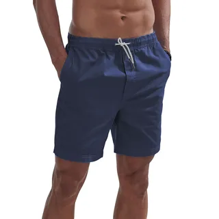 Shorts JOHN DEVIN "Bermuda", Herren, Gr. L, N-Gr, blau (navy), Web, Obermaterial: 97% Baumwolle, 3% Elasthan, unifarben, regular fit kurz, Hosen Shorts, kurze Hose aus elastischer, gewebter Baumwollqualität, Topseller