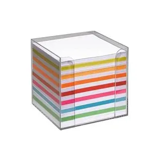 folia Zettelbox transparent inkl. 700 Notizzettel farbig sortiert, 1 St.