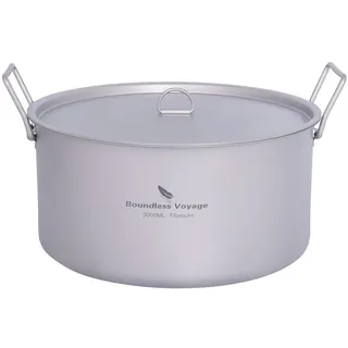 Boundless Voyage 5L Outdoor Camping Titan Topf Suppentopf mit Deckel Klappgriff Wandern Picknick Tragbar Große Kapazität Suppentopf Kochtopf Ti2104C