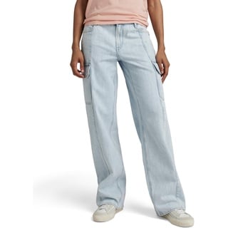 G-Star RAW Damen Judee Cargo Low Waist Loose Jeans, Blau (Sun Faded Piscina Blue D24673-D536-G319), 28W / 28L