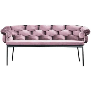 Kawola Sitzbank Monty Pink Velvet , Rosa , Textil , 240x78x62 cm , Esszimmer, Bänke, Sitzbänke