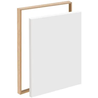 BTSAE Schattenfugenrahmen 60x80 cm, Aluminium Rahmen für Leinwand, Ohne Bohren Montage, Leicht abnehmbar für Motivwechsel, Schwarz Bilderrahmen für Leinwand/Keilrahmen (Holzfarbe, 60 x 80 cm)