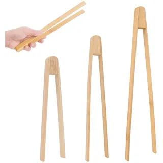 BDEPSTR Holzzange Küche, 3 Pcs Zange Küche,Gurkenzange,Grillzange Holz,Toastclips,Bambuszange zum Grillen von Brotscheiben und Gurken