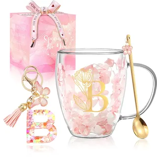 Geschenke für Frauen Latte Macchiato Gläser Geburtstagsgeschenk für Frauen Doppelwandige Kaffeegläser Personalisierte Weihnachten Muttertag Valentinstag Geschenke für Sie Tante Oma Cappuccino Tassen