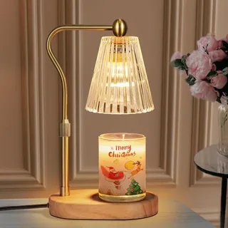seenlast Kerzenwärmer Lampe, Candle Warmer Lamp mit Timer und Dimmer, Adjustable Height, Vintage Kerzenwärmer für Duftkerzen im Glas, Zuhause, Schlafzimmer, Dekoration, with 2 Bulbs