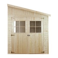 Timbela Anbau-Gartenhaus Holz M339+M339G 6 m2 ohne Seitenwand mit Boden