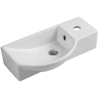 iBathUK Modernes Keramik-Waschbecken, kompakt, wandhängend, CA1007