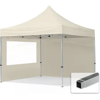 TOOLPORT Faltpavillon 3 x 3 m inkl. 2 Seitenteile Creme