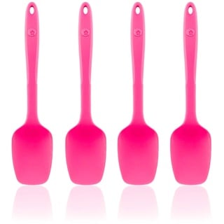 Kochblume Flexlöffel S 4er Set | Premium-Silikon & BPA frei| Hitzebeständig | Spülmaschinenfest | Farbe: pink