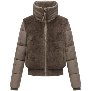 Plüschjacke NAVAHOO "Fleecejacke Teddyzone 14", Damen, Gr. L, braun (stone braun), Obermaterial: 100% Polyester PES.  Obermaterial: 100% Polyester PES. Futter: 100% Polyester PES. 100% Polyester PES., Jacken Plüschjacke