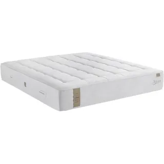 Boxspringmatratze , Creme , Textil , H4 , 5-Zonen , Höhe ca. 31 cm , Füllung: Seide , 90x200 cm , ISO 9001, Textiles Vertrauen - Oeko-Tex®, DIN EN ISO 14001, Made in Turkey , Über- und Sondergrößen erhältlich, Ober- und Unterseite versteppt, klimatisierte Belüftungskanäle, optimale Belüftung, für verstellbare Lattenroste geeignet, Tragegriffe, atmungsaktiv, Sitzkantenverstärkung, schadstoffgeprüft, aktive Schulterzone, alternative Größen erhältlich, orthopädische Matratze, Matratzenklasse Gold ,