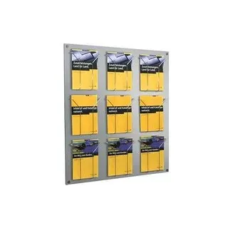 Kerkmann Wandprospekthalter Fokus alu DIN A4 9 Fächern 75,0 x 6,5 x 100,0 cm, 1 St.