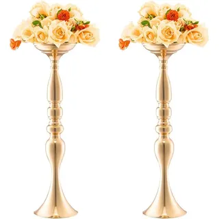 24x 50 cm Gold Blumenständer - Moderne Blumenvase - Hochzeitsdekoration - Stilvolle Vasen für besondere Anlässe