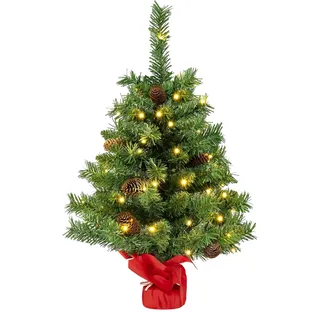 Costway Künstlicher Weihnachtsbaum mit Beleuchtung, 64 cm