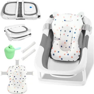 Jopassy Baby Badewanne Babywanne Kinder Faltbare klappbar Baden Sicher 3 in 1 - Grau