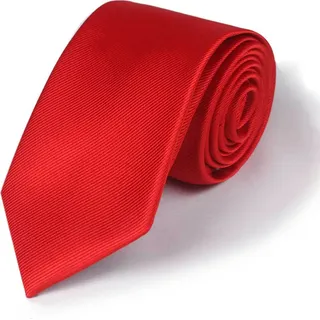 INF Klassische Krawatte aus Polyesterseide Rot - Rot