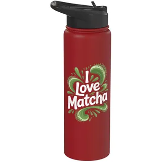 Ich liebe Matcha Bold Green Energy Stainless Steel Insulated Water Bottle