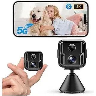 5G WiFi Mini Kamera,2K Überwachungskamera Innen,Kamera Überwachung Innen,WLAN Kamera mit Bewegungsmelder/Nachtsicht/ZweiWegeGespräch/Lange Batterielaufzeit/Cloud-Speicherplatz für Home Office