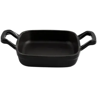 Sallys Gusseisen - Servierpfanne eckig 12 x 12 cm - Fury Black Majolika