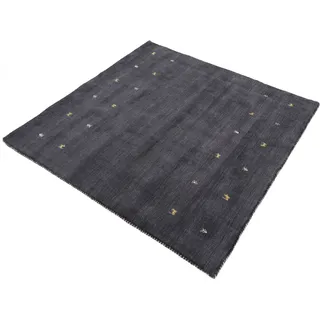carpetfine Gabbeh Uni Wollteppich 250 x 250 cm Schwarz