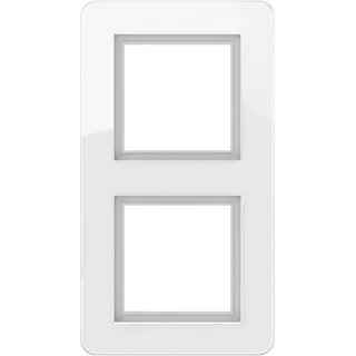 Elektromaterial Glasrahmen Leonie Unterputz Innen 2-fach 84 x 155 mm Weiß