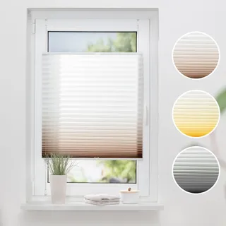 K-HOME Plissee »Farbverlauf Sunrise« Lichtschutz ohne Bohren verspannt, braun