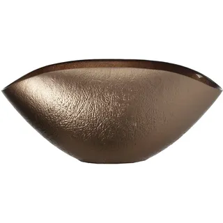 LEONARDO Como Design-Schale, elegante moderne Glasschale mit schimmernder, strukturierter Oberfläche aus Glas, 1 Stück, braun, 13 x 28 x 14 cm (HxBxT), 053329