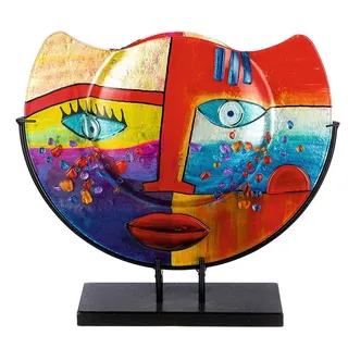 Casablanca by Gilde Tischvase »Fashion, Dekovase« Vase aus Glas, mit schwarzem Metallfuß, Höhe ca. 35 cm, bunt