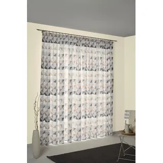 Vorhang WIRTH "Berlare" Gr. 4, braun, B:132cm H:245cm, Jacquard, Baumwolle, Polyester, Gardinen, Vorhang