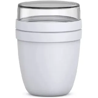Mepal - Lunchpot Ellipse - Cool Grey – 500 ml praktischer Müslibecher, Joghurtbecher, To go Becher – Geeignet für Tiefkühler, Mikrowelle und Spülmaschine, 700 ml
